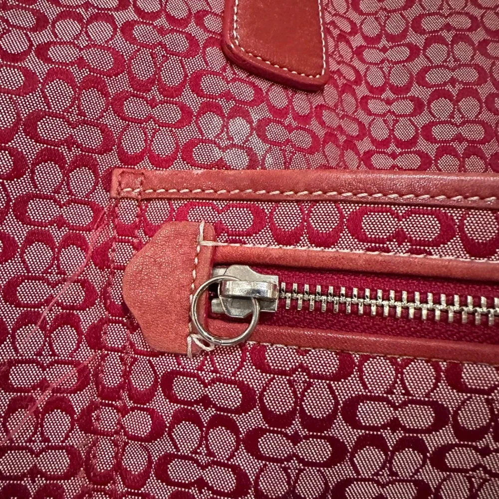 Coach Red diaper bag Leather Trim Tote